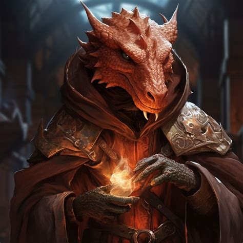 Copper Dragonborn Wizard Character Art Dragon Born Copper Dragon