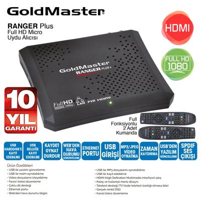 Goldmaster Ranger Plus Fullhd Uydu Alicisi Hdmi Usb Vatan Bilgisayar