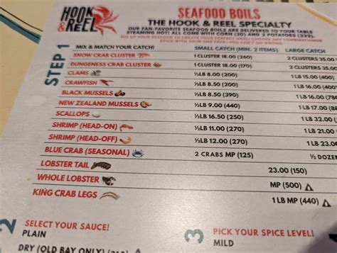 Menu At Hook And Reel Cajun Seafood And Bar Wichita