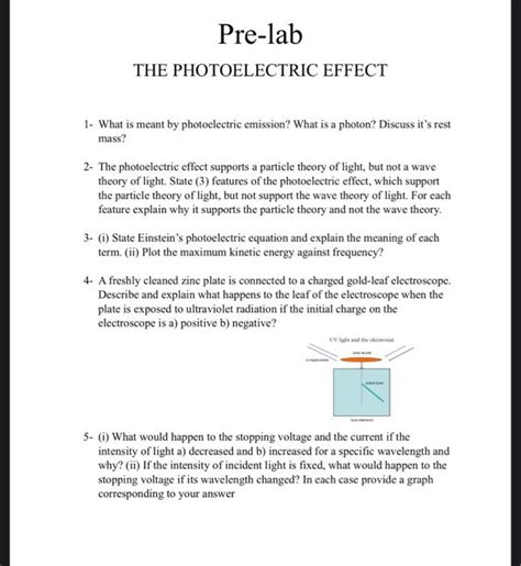 Solved Pre Lab THE PHOTOELECTRIC EFFECT 1 What Is Meant By Chegg