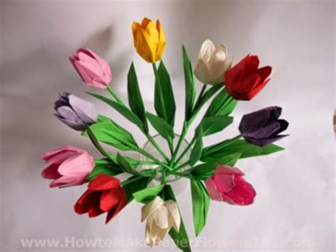 origami tulip ~ origami instructions art and craft ideas