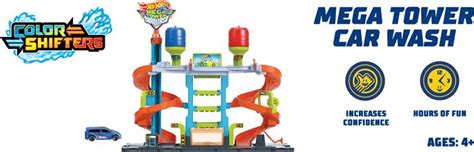 Hot Wheels City Mega Tower Car Wash Leges T Med Color Shifter Leget Jsbil Inkluderet Hdp