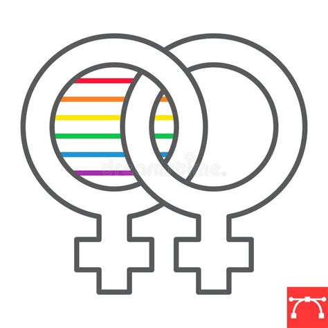 Lesbian Line Icon Stock Vector Illustration Of Isolated