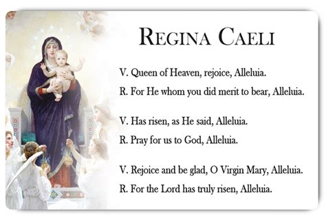 Regina Caeli Prayer Card Catholic Id