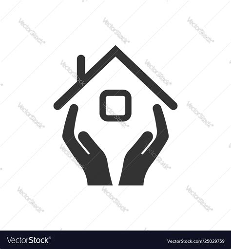 Home care icon in flat style hand hold house Vector Image