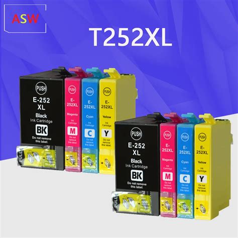 8PK 252xl T252XL T2521 Para Epson WorkForce Cartucho De Tinta