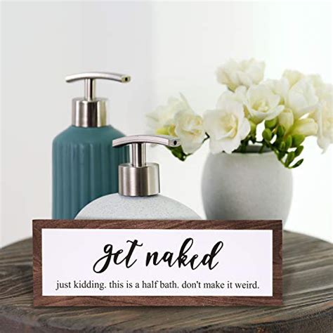 Jetec 2 Piece Get Naked Funny Bathroom Sign Wash Your Hands Bathroom