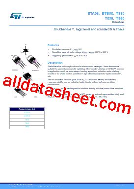 Btb Twrg Datasheet Pdf Stmicroelectronics