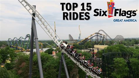 Top 15 Rides Six Flags Great America Youtube