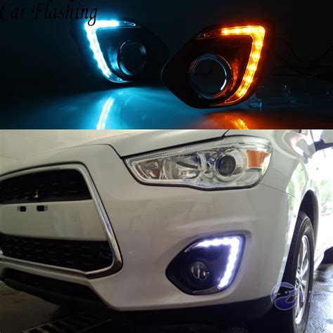 Aliexpress Buy Car Flashing Set Drl For Mitsubishi Asx