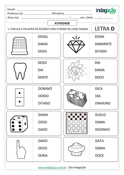 Sequ Ncia Alfab Tica Para Ditado Da Letra D Imprimir Atividade Indaga O