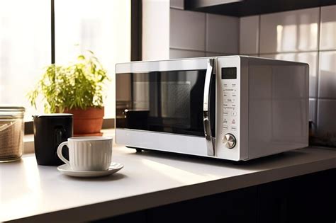 Premium Photo Microwave Oven In The Kitchen