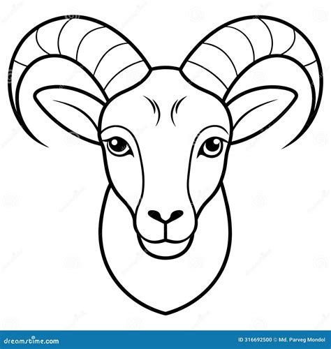 A Aoudad Sheep Face Vector Stock Illustration Illustration Of Sheep