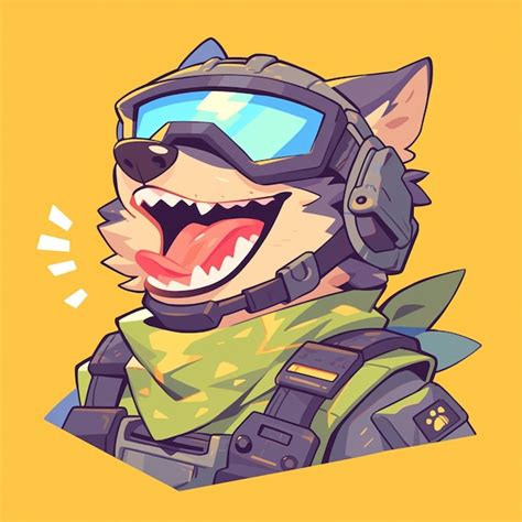 Premium Vector A Determined Dog Soldier Cartoon Style