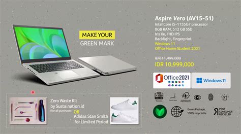 Acer Aspire Vero Laptop Ramah Lingkungan Dari Plastik Daur Ulang