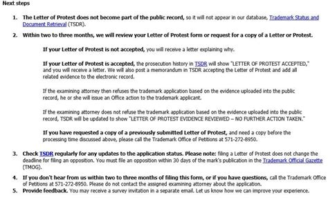 How To Prepare And File A Letter Of Protest In A Trademark Application Thomas W Galvani Pc