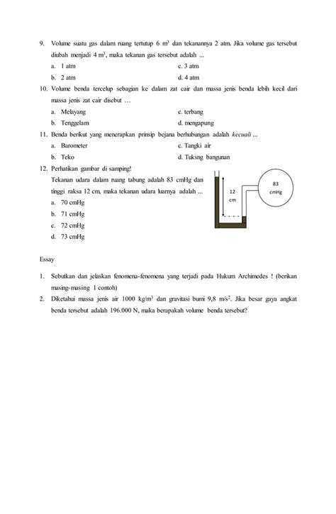 53264880 Soal Ulangan Tekanan Kelas Viii Pdf