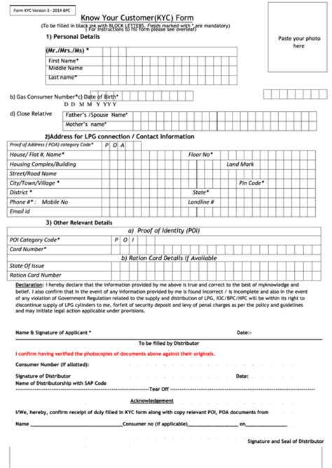 Know Your Customerkyc Form Printable Pdf Download