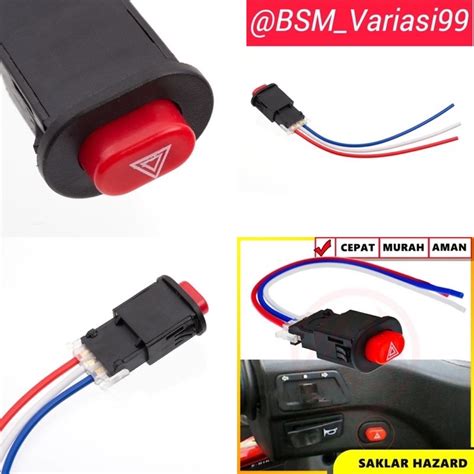 Jual PROMO SAKLAR TOMBOL SWITCH ON OFF HAZARD SEPEDA MOTOR UNIVERSAL