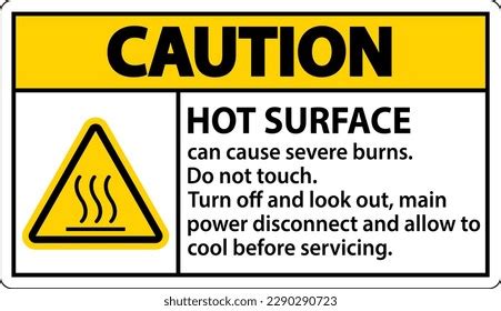 Caution Hot Surface Sign On White Stock Vector Royalty Free Shutterstock