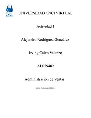 V Actividad Ventas Universidad Cnci Virtual Actividad