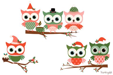 Cute Christmas Owl Cartoon