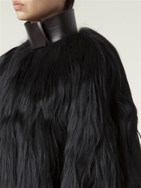 Givenchy Goat Fur Coat In Black Lyst