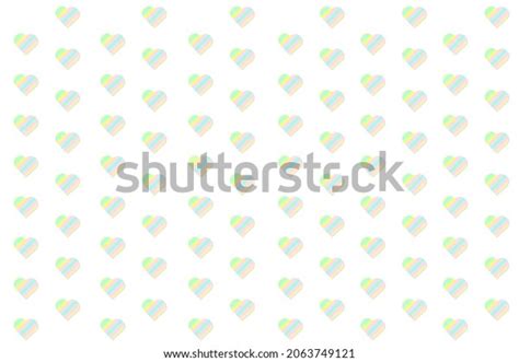 Pastel Color Heart Pattern On White Stock Illustration 2063749121