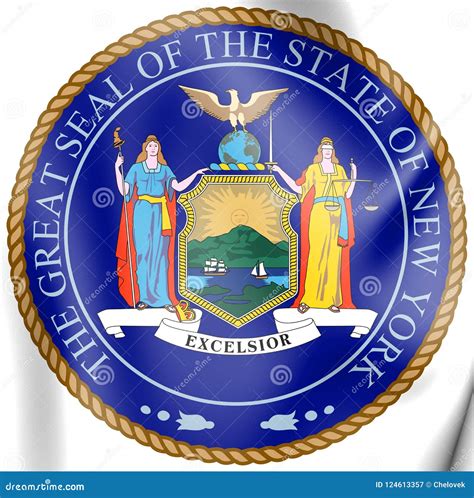 3d State Seal Of New York Usa Stock Illustration Illustration Of