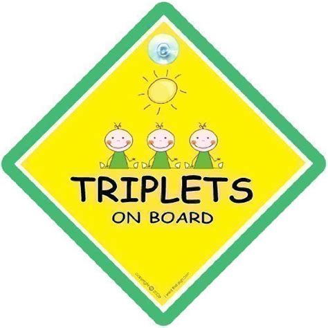 Buy Triplets On Board Car Sign Triplets On Board Sign Triplets On