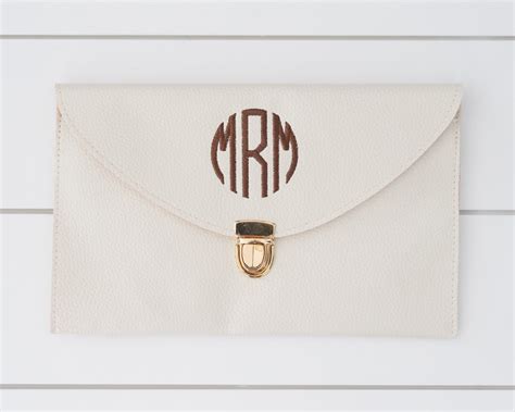 Monogrammed Envelope Clutch Monogram Clutch Etsy