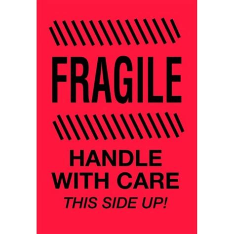 4 X 6 Fragile Handle With Care This Side Up Labels 500 Per Roll