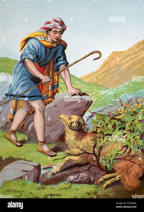 Illustration Of Parable Of The Lost Sheep Gospel Of Luke New Testament From 19th Century Holy