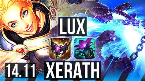 LUX Vs XERATH MID Rank 4 Lux 1500 Games 7 2 6 Godlike EUW