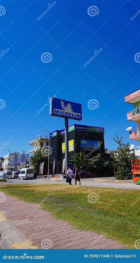 Antalya Turkey September 17 2022 Michelin Logo On The Facade Of
