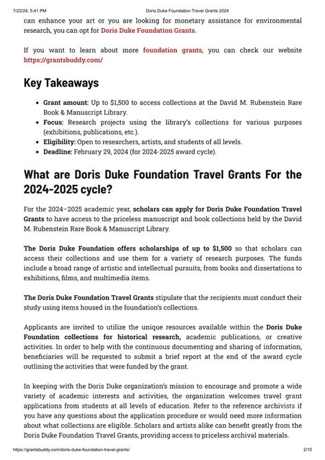 Ppt Doris Duke Foundation Travel Grants Powerpoint Presentation