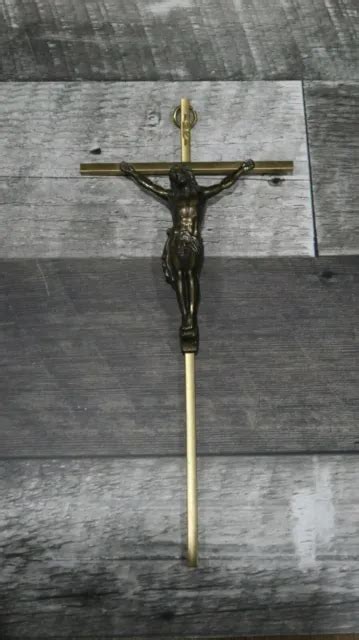 Vintage Metal Brass Cross Crucifix Of Jesus Christ Wall Hanging