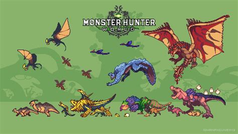 Pixel Art Ancient Forest Beasts In Monster Hunter Art Monster