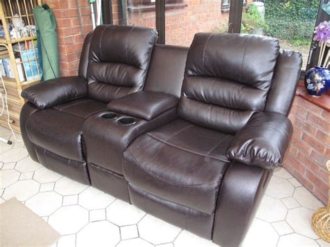 2 seater reclining sofa with cup holders and centre console storage | in Rugeley, Staffordshire ...