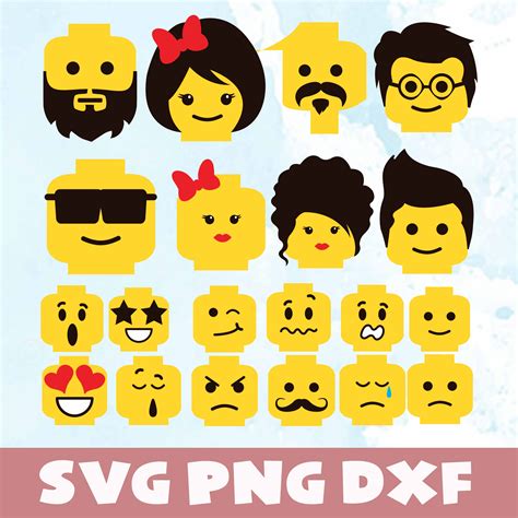 Lego Head Svgpngdxf Lego Head Bundle Svgpngdxfvinyl C Inspire
