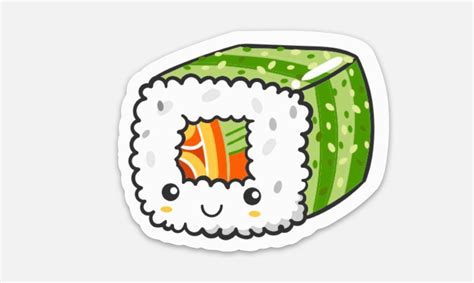 Kawaii Sushi Stickers Etsy