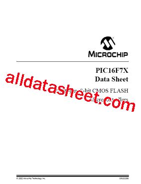 Pic F Datasheet Pdf Microchip Technology