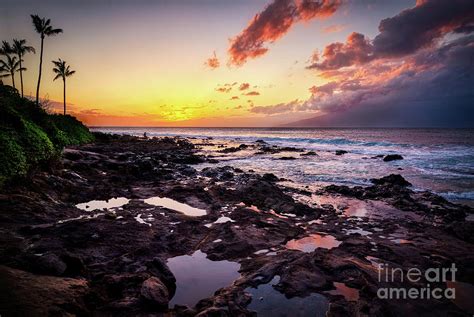 Napili Bay Tide Pools Sunset Reflection Photograph by Michele Hancock Photography