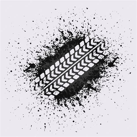 Premium Vector Tire Tracks Or Lines On Grunge Ink Splash Car Tread