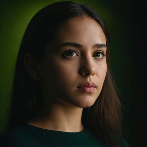 A Woman With A Green Shirt That Says She Is Wearing A Green Shirt