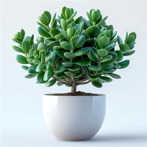 Premium Photo Photo Of Indoor Plants Jade Plant Crassula Ovata In A White Pot On Isolated