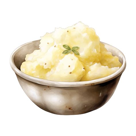 Ai Generated Mashed Potatoes Foods Illustration Watercolor Style Ai Generated 36619496 Png