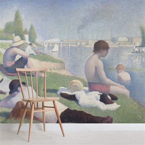 Bathers At Asni Res By Seurat Wallpaper Mural With Images Painting