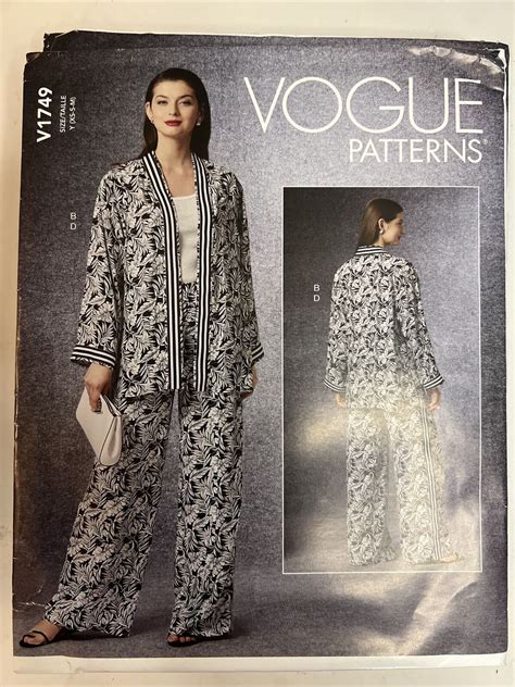 Vogue V Sewing Pattern Pants Jacket Vest Misses Xs M Uncut