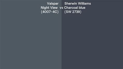 Valspar Night View 4007 4C Vs Sherwin Williams Charcoal Blue SW 2739